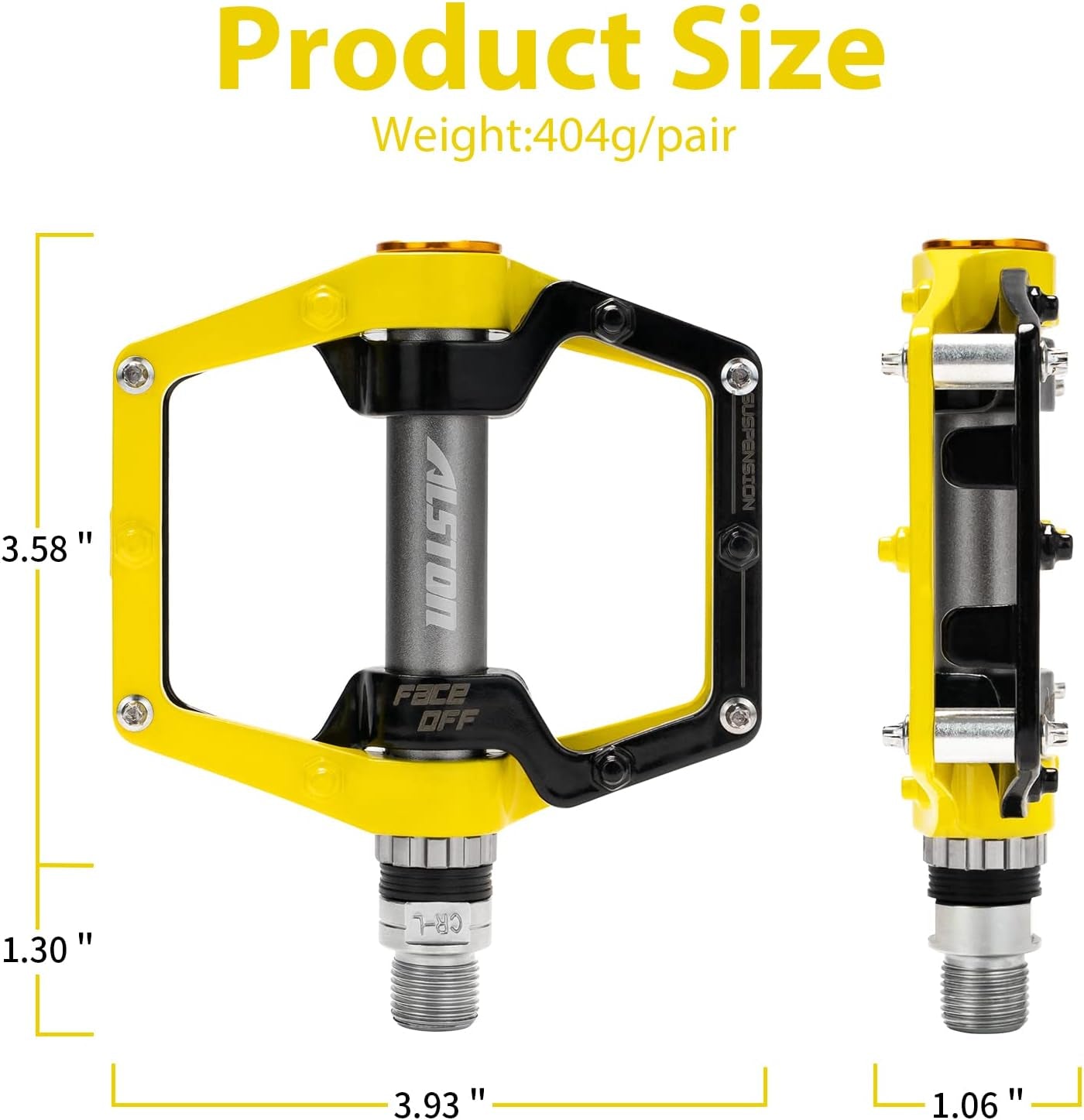 Mountain Bike Pedals Road Bicycle Pedals Non-Slip Lightweight Cycling Pedals Platform Pedals 3 Bearings Pedals for BMX MTB 9/16