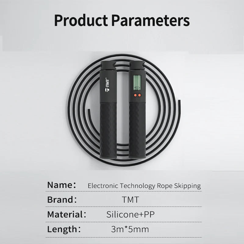 Wireless Digital Jump Rope with Non-Slip Grip for Weighted Exercise
