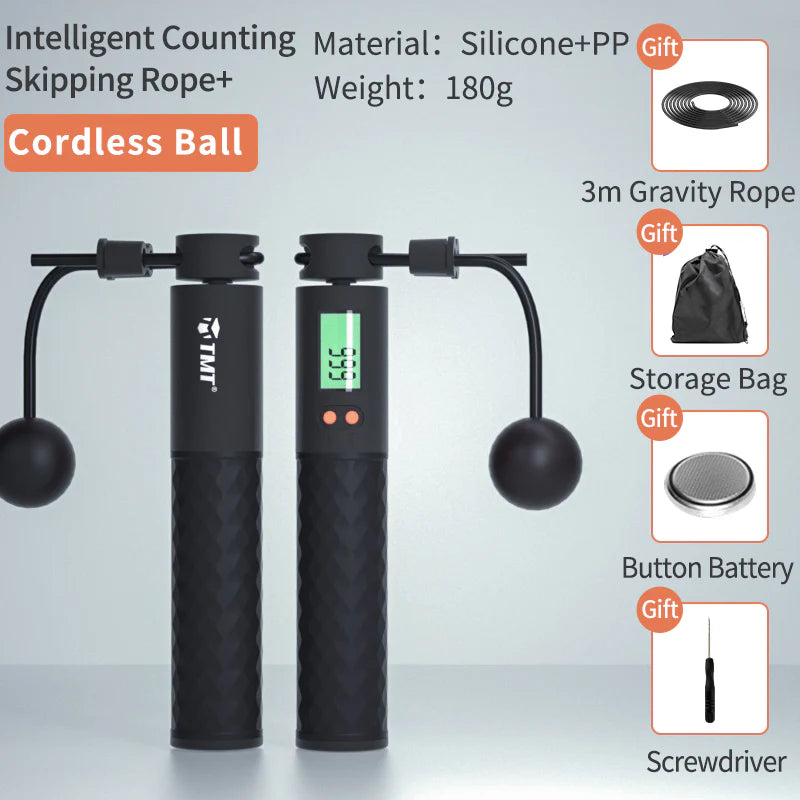 Wireless Digital Jump Rope with Non-Slip Grip for Weighted Exercise