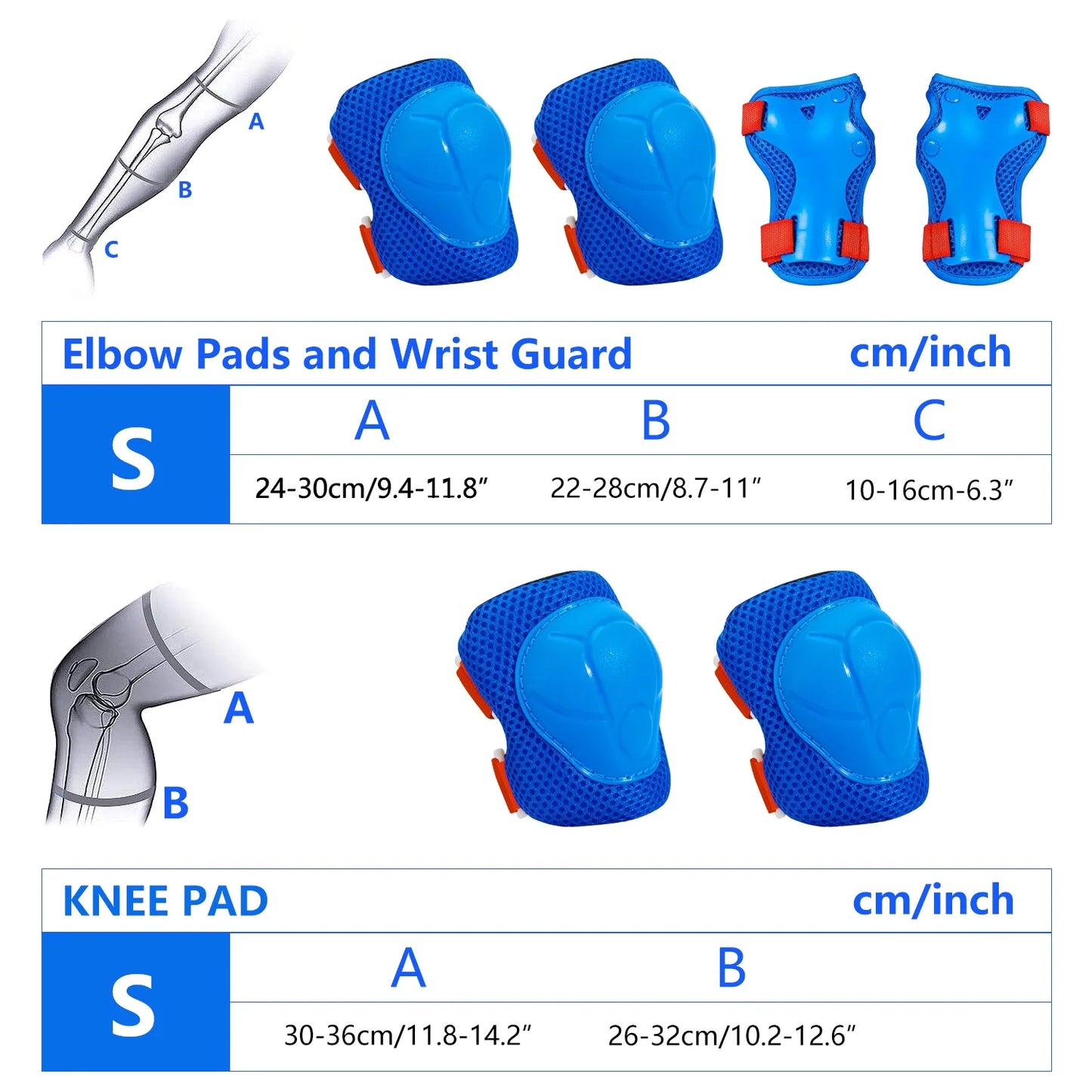 Kids Protective Gear Set - Knee Pads, Elbow Pads, and Wrist Guards for Skating, Cycling, Rollerblading, Scooter - Toddler to Teen Size (3-10 Years)