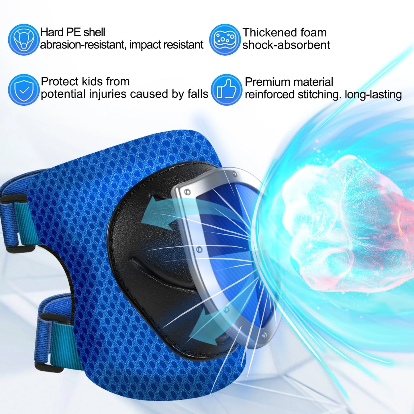 Kids Knee Pads and Elbow Pads Set, Toddler Knee Pads for Kids with Wrist Guard 3 in 1 Protective Gear Set for Youth Boys Girls Scooter, Cycling, Skateboard, Riding Sports