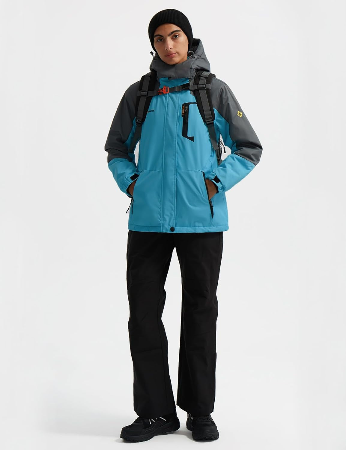Women'S Ski Snow Jacket Warm Winter Waterproof Coat Snowboard Rain Jacket Hooded Windproof Windbreaker