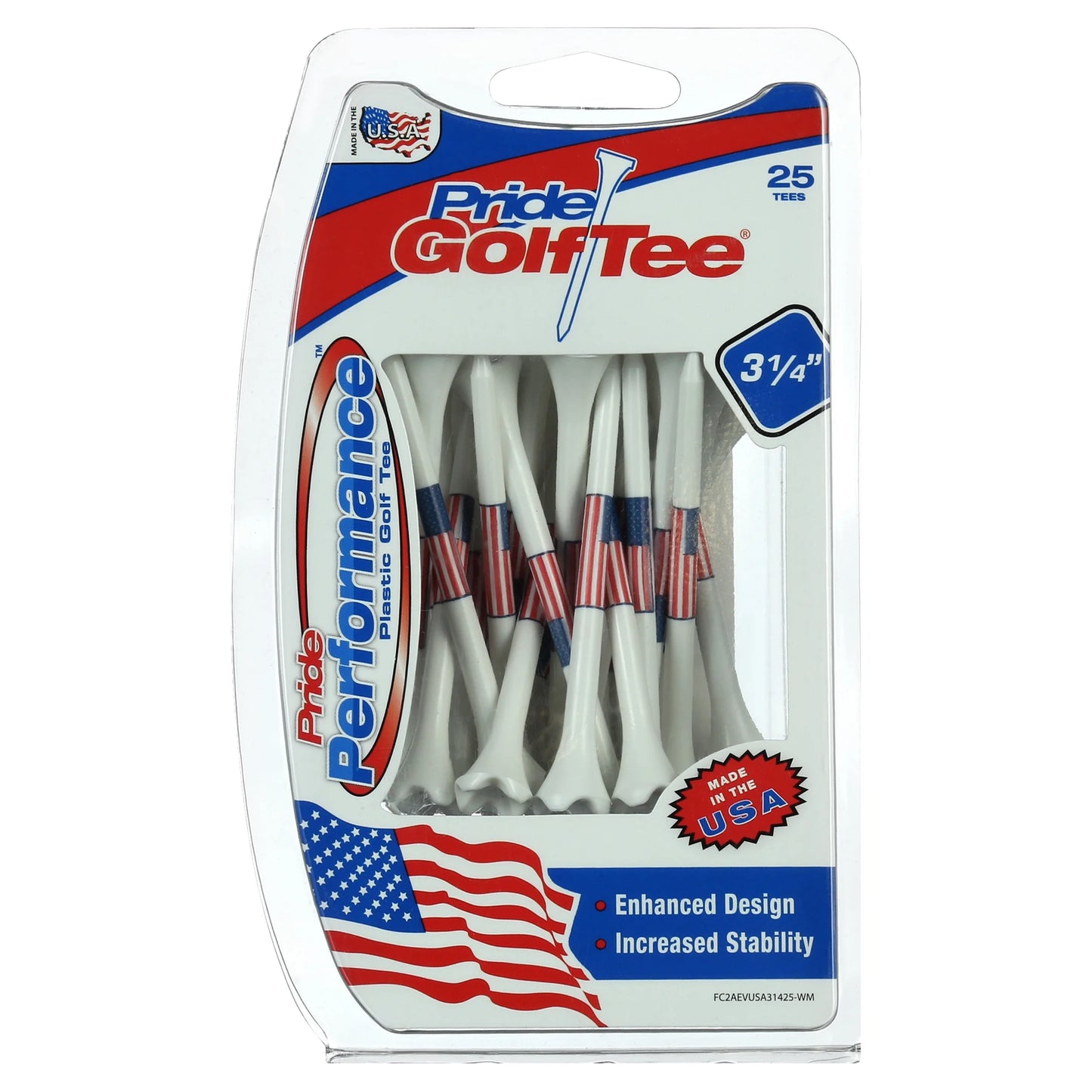 Pride Performance Flag Plastic Golf Tees 3.25", 25 Count