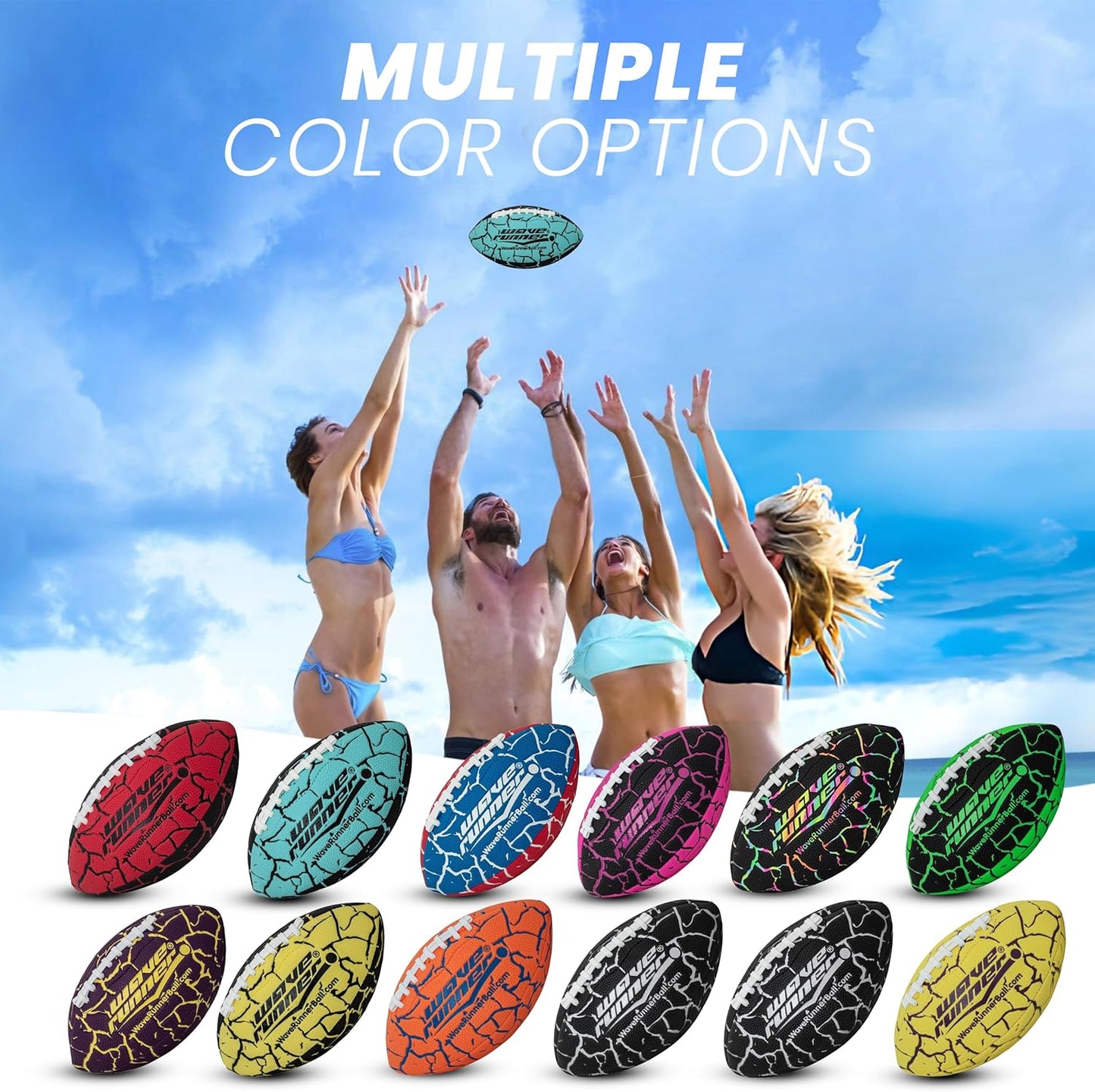 Grip It Waterproof Junior Size Football, 9.25 Size, Durable & Double Laced, Perfect for Beach Accessories, Kids Games, Pool Toys, Outdoor Games, All-Weather Indoor & Outdoor Play