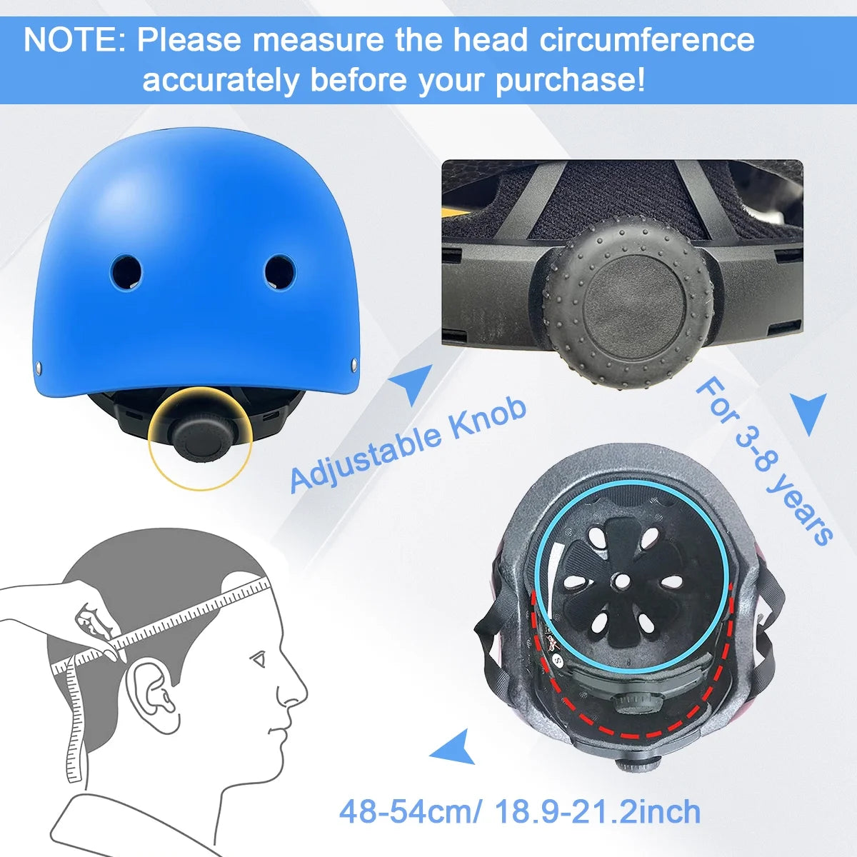 Kids Bike Helmet, Toddler Helmet for Ages 8-14 Boys Girls with Sports Protective Gear Set Knee Elbow Wrist Pads for Skateboard Cycling Scooter Rollerblading