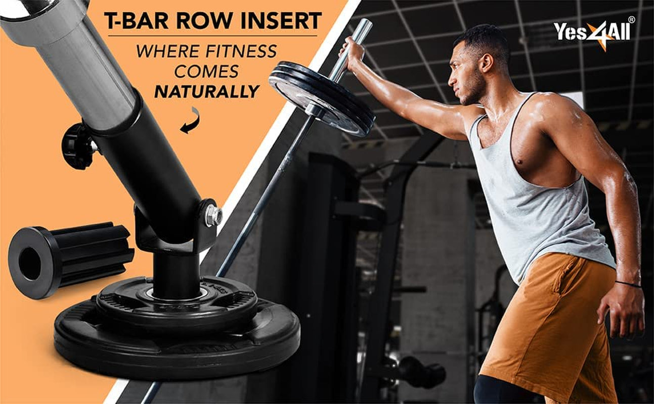 T-Bar Row Plate Post Insert Landmine Attachment – Fit 1" & 2” Olympic Bars – Full 360° Swivel & Easy to Install