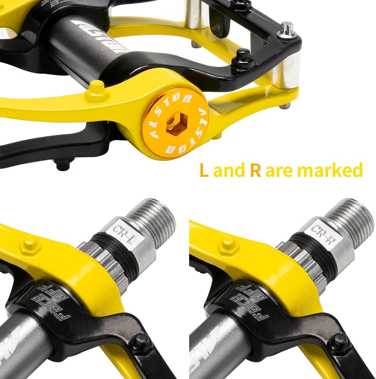 Mountain Bike Pedals Road Bicycle Pedals Non-Slip Lightweight Cycling Pedals Platform Pedals 3 Bearings Pedals for BMX MTB 9/16