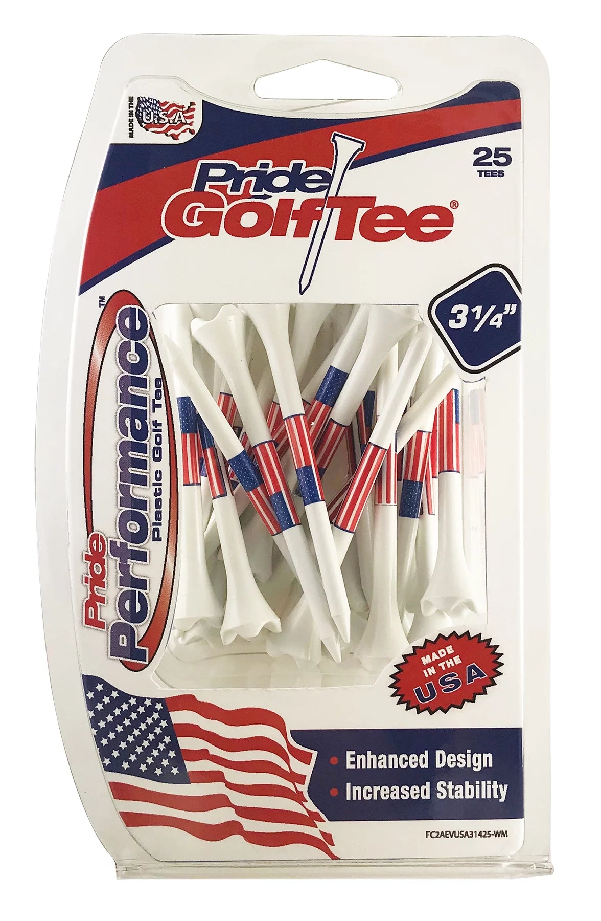 Pride Performance Flag Plastic Golf Tees 3.25", 25 Count