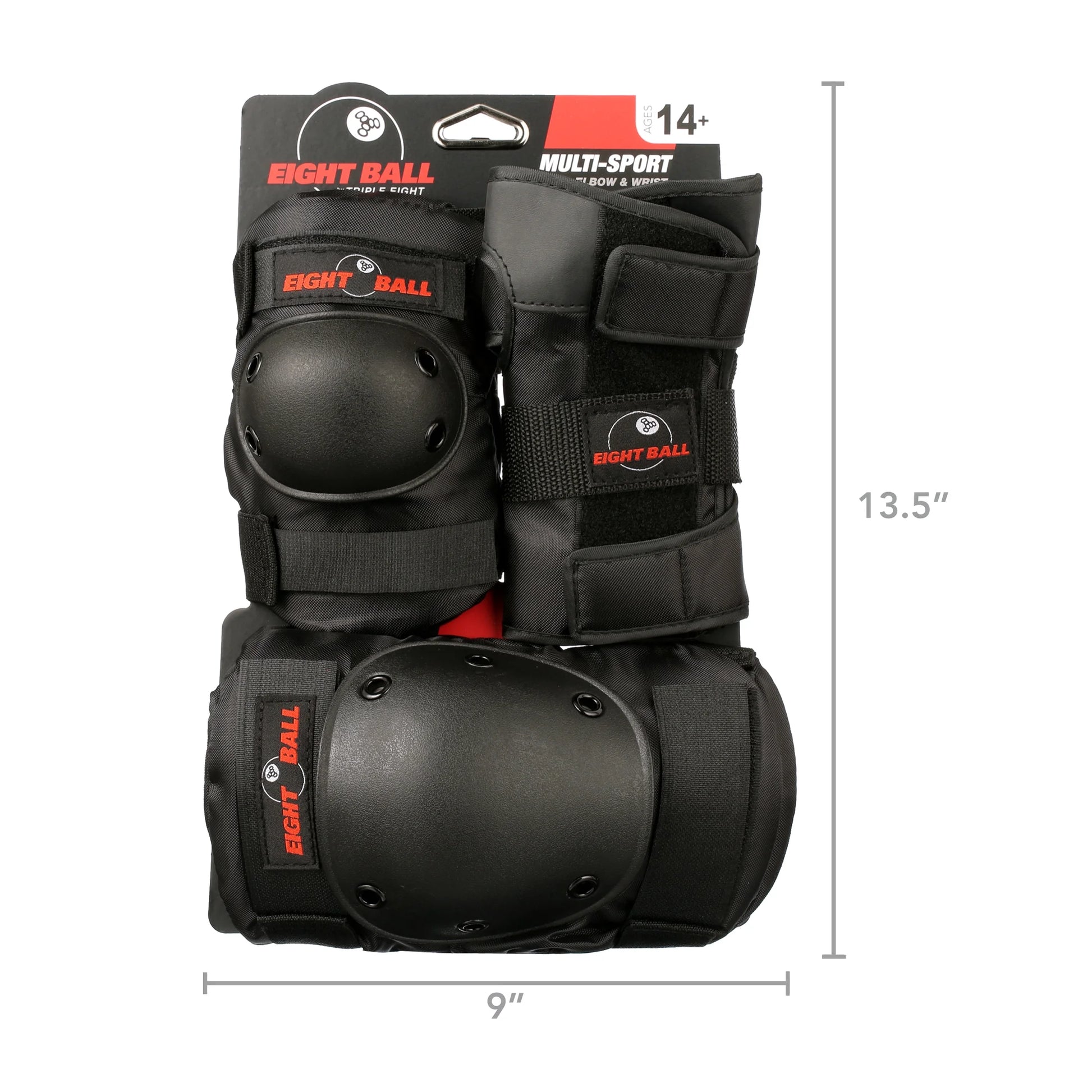 Black Pads, for Bike, Skate, and Scooter, Adult 14+