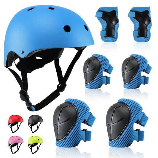 Kids Bike Helmet, Toddler Helmet for Ages 8-14 Boys Girls with Sports Protective Gear Set Knee Elbow Wrist Pads for Skateboard Cycling Scooter Rollerblading