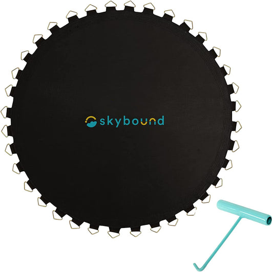 Replacement Trampoline Mat, Fits 14Ft Frames W/Spring Tool and Durable V-Rings, Bounce Safely with Extra Rows of Stitching