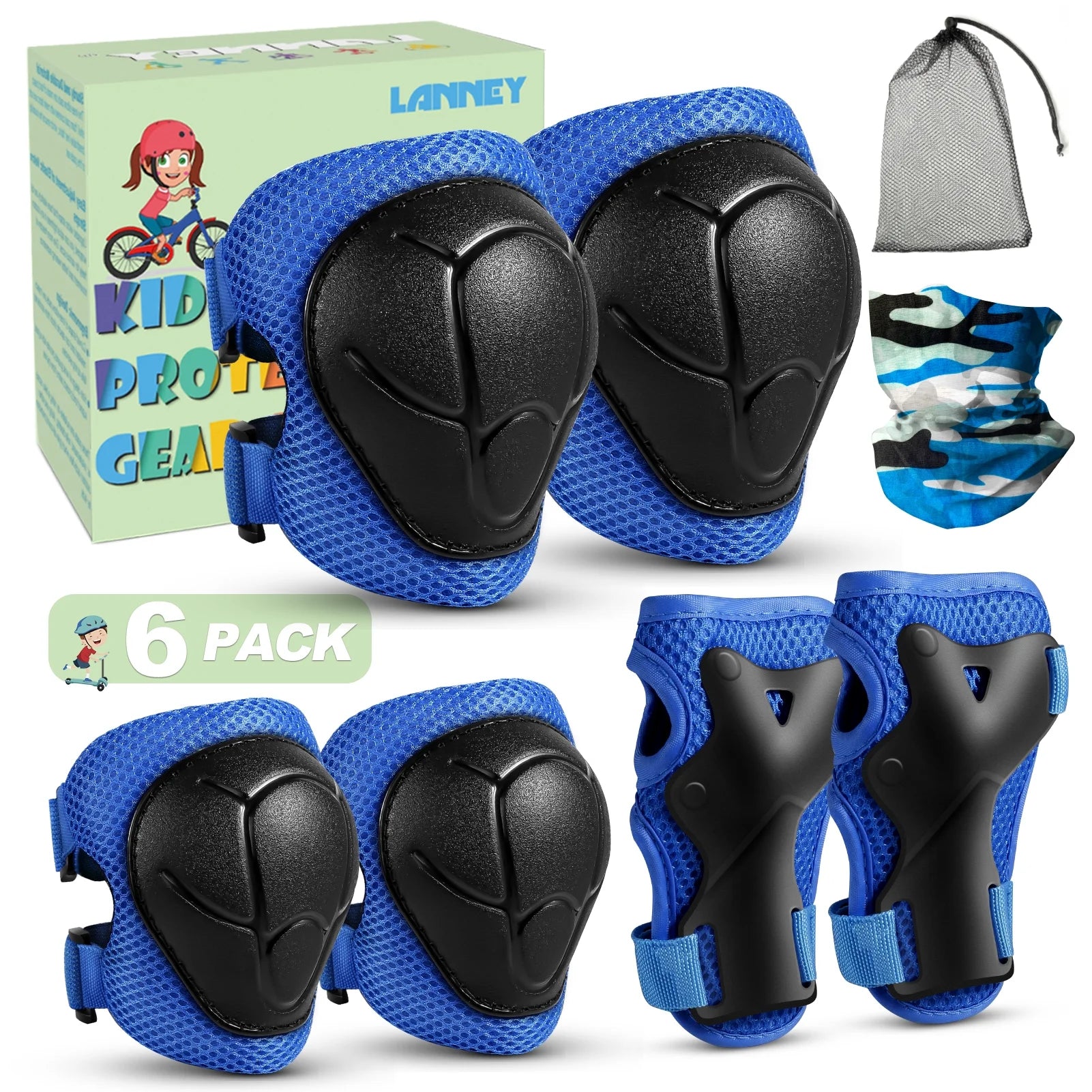 Kids Knee Pads and Elbow Pads Set, Toddler Knee Pads for Kids with Wrist Guard 3 in 1 Protective Gear Set for Youth Boys Girls Scooter, Cycling, Skateboard, Riding Sports