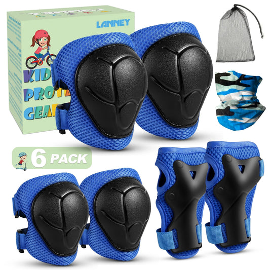 Kids Knee Pads and Elbow Pads Set, Toddler Knee Pads for Kids with Wrist Guard 3 in 1 Protective Gear Set for Youth Boys Girls Scooter, Cycling, Skateboard, Riding Sports