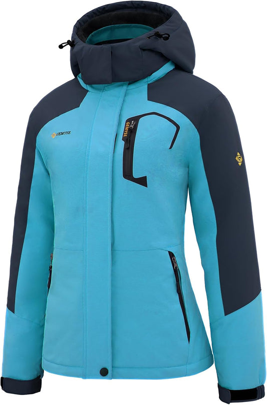 Women'S Ski Snow Jacket Warm Winter Waterproof Coat Snowboard Rain Jacket Hooded Windproof Windbreaker