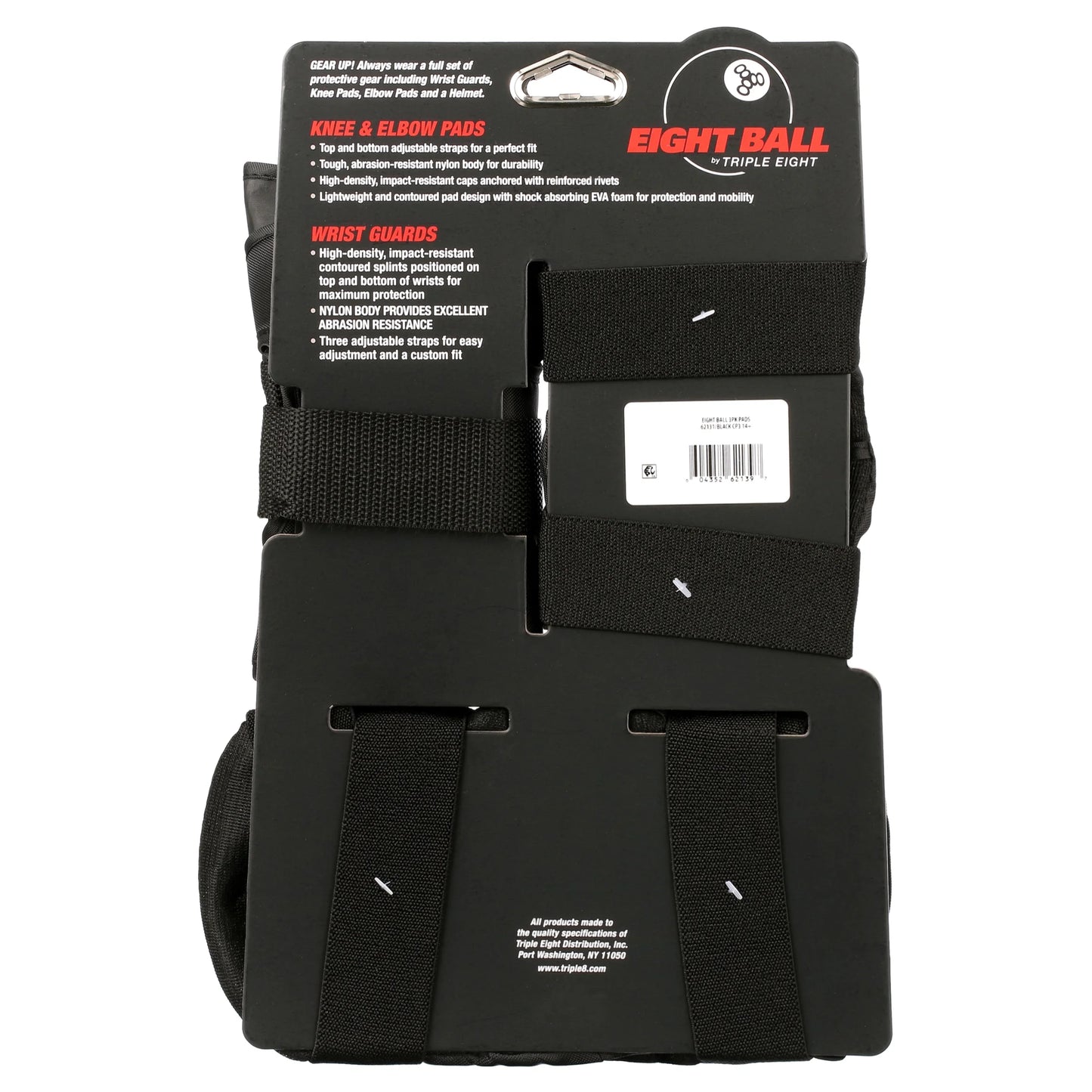 Black Pads, for Bike, Skate, and Scooter, Adult 14+