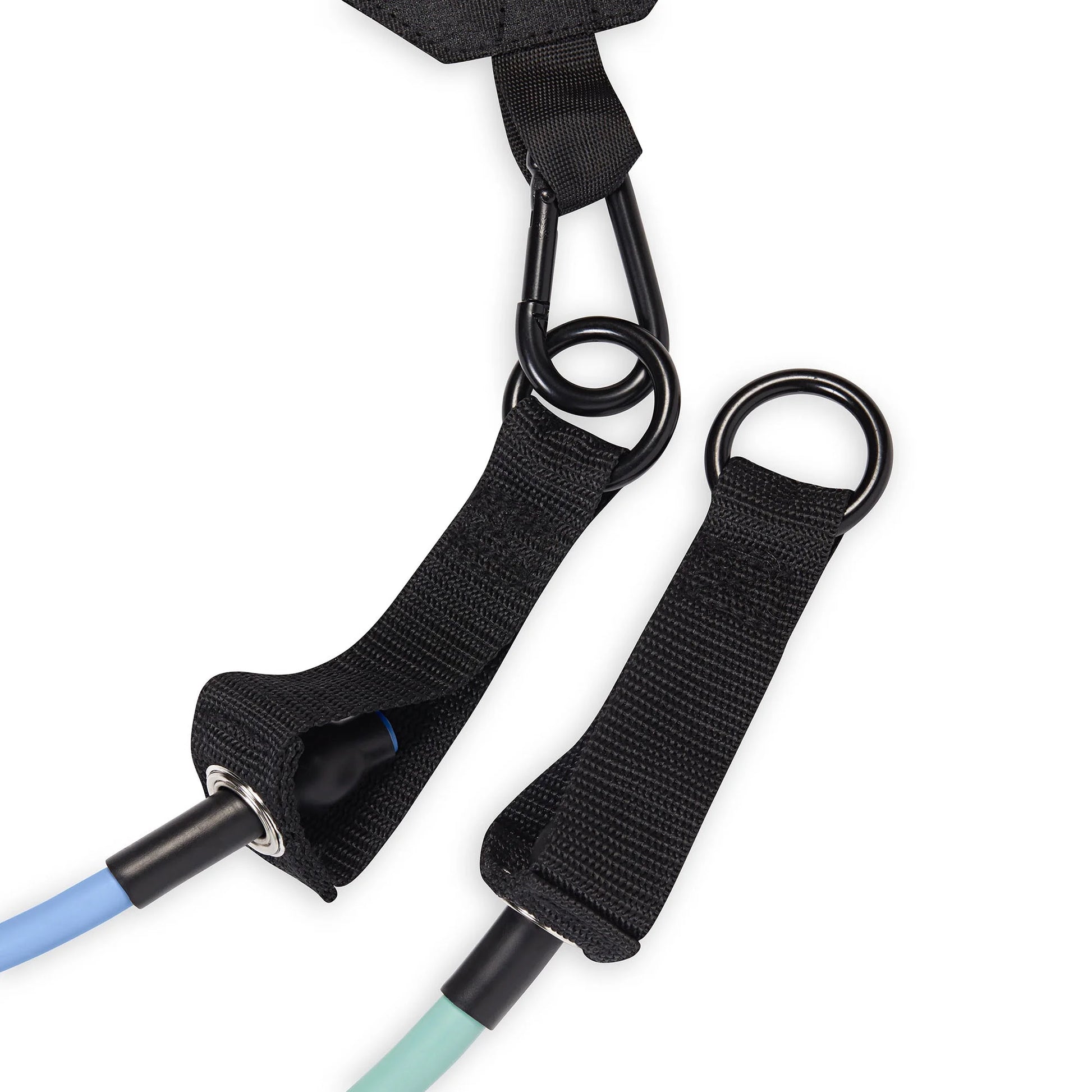 Hip Trainer Resistance Tube Kit with Interchangeable Strength Cords and Fabric Squat Belt, Light & Medium Strength Levels, Blue/Purple