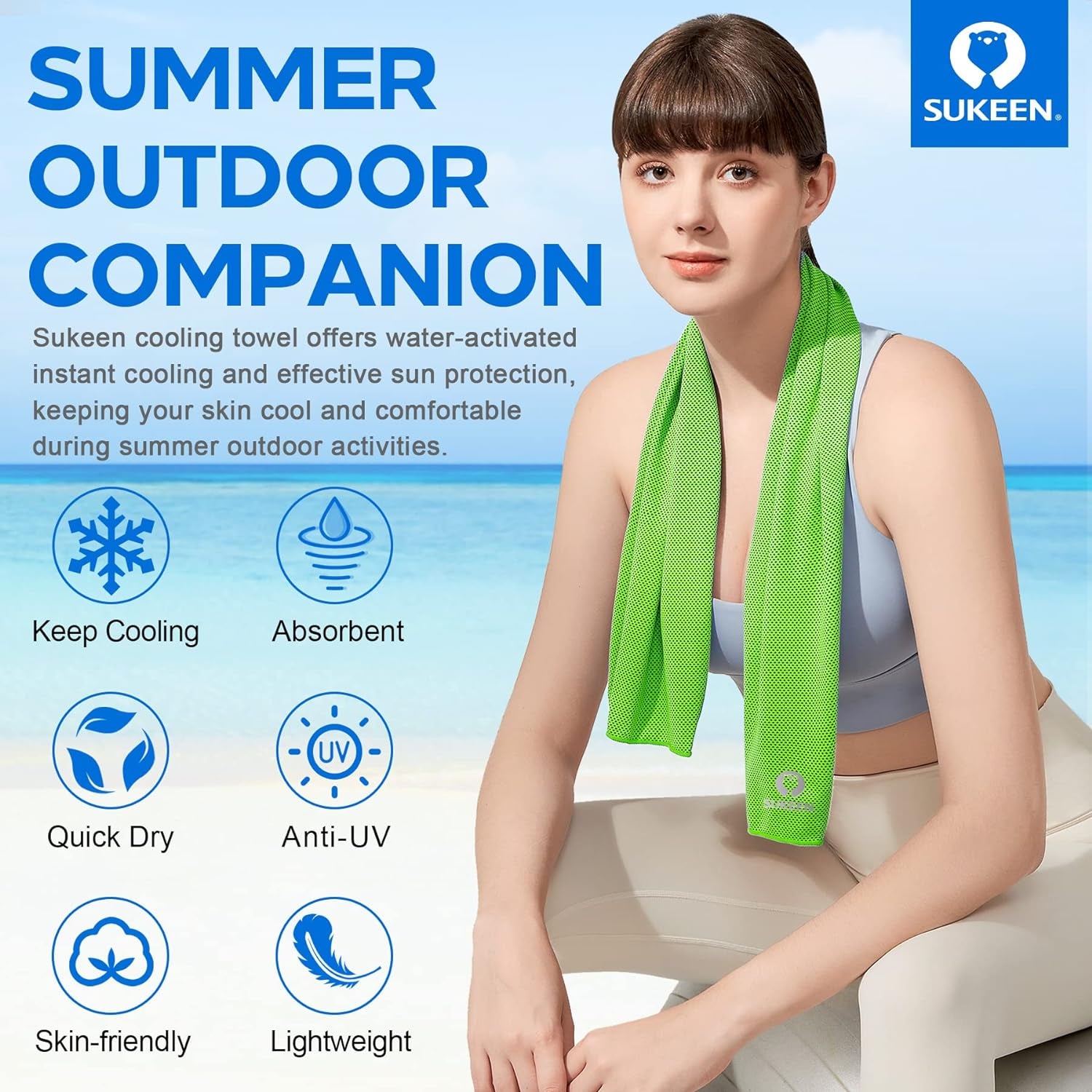 [4 Pack] Cooling Towel (40"X12"), Ice Microfiber Towel, Soft Breathable for Yoga, Sport, Running, Gym, Workout, Camping, Fitness & More Activities
