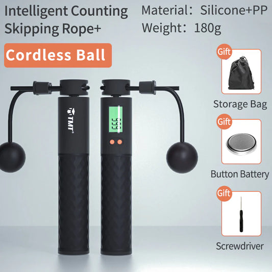 Wireless Digital Jump Rope with Non-Slip Grip for Weighted Exercise