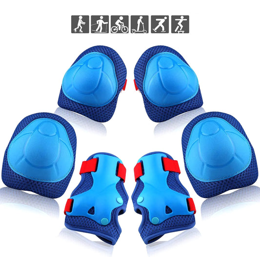 Kids Protective Gear Set - Knee Pads, Elbow Pads, and Wrist Guards for Skating, Cycling, Rollerblading, Scooter - Toddler to Teen Size (3-10 Years)